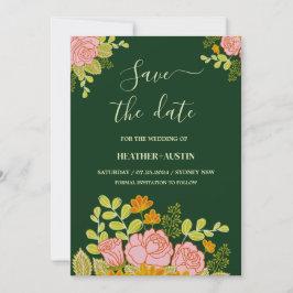 Floral Dark Green Wedding Bedankt Kaart