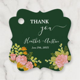 Floral Dark Green Wedding Botanic Bedankjes Labels