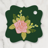 Floral Dark Green Wedding Botanic Bedankjes Labels (Achterkant)