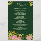 Floral Dark Green Wedding Botanic Decor Menu (Voorkant)