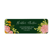 Floral Dark Green Wedding Botanic Etiket (Voorkant)