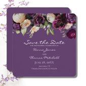  Floral Dark Lavender Paarse bruiloft Save The Date