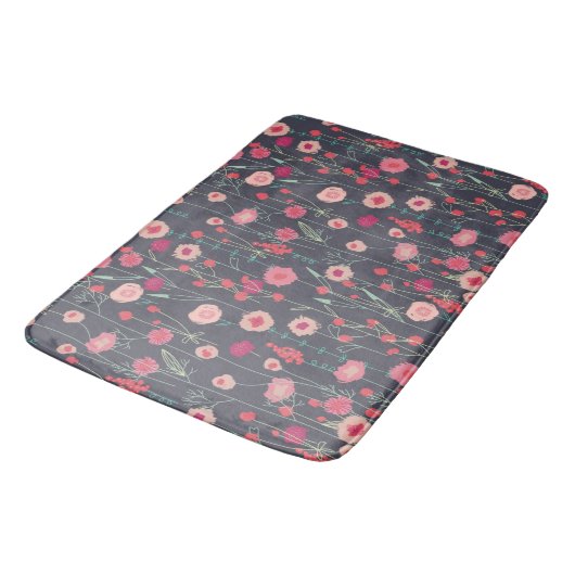 Floral Dark Modern Badmat (Gekanteld)