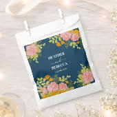 Floral Dark Navy Blue Wedding Botanic Gift Bedankzakje (Geknipt)