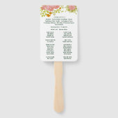 Floral Dark Navy Blue Wedding Botanic Programme Handwaaier (Achterkant)