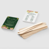 Floral Dark Navy Blue Wedding Botanic Programme Handwaaier (Niet-gemonteerd)