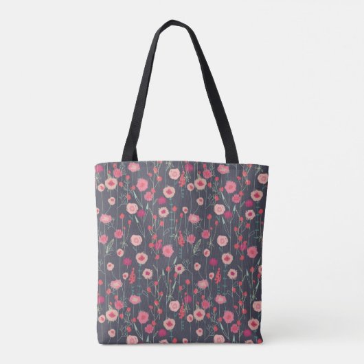Floral Dark Pattern Tote Bag (Achterkant)