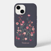 Floral Dark Persoonlijk iPhone Hoesje (Achterkant)