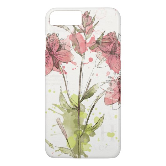 Floral Dark Pink Splash Case-Mate iPhone Case (Achterkant)