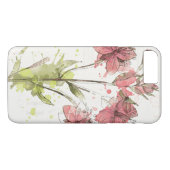Floral Dark Pink Splash Case-Mate iPhone Case (Achterkant (Horizontaal))
