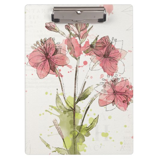 Floral Dark Pink Splash Klembord (Voorkant)