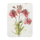 Floral Dark Pink Splash Magneet (Verticaal)