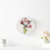 Floral Dark Pink Splash Ronde Klok (Huis)