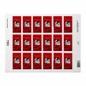 Floral Dark Red Gothic Save the Date Wine Labels (Full Sheet)