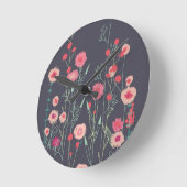 Floral Dark Ronde Klok (Hoek)