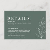 Floral Dark Sage Green Wedding Kaart (Voorkant)