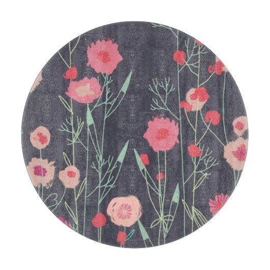 Floral Dark Snijplank (Voorkant)