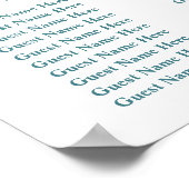 Floral dark turquoise Seating Charts Poster (Hoek)