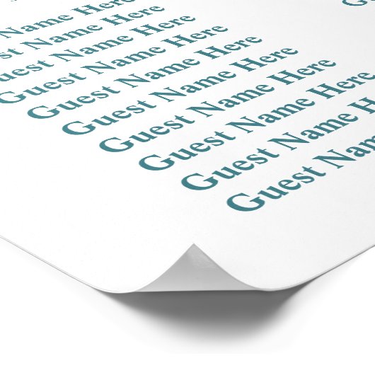 Floral dark turquoise Seating Charts Poster (Hoek)