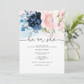 Floral dat hij of zij geslacht uitnodiging onthult (Staand voorkant)