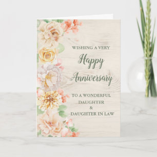 Floral Daughter & Daughter in Law Jubileum Kaart