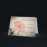 Floral Daughter & Daughter in Law Jubileum Kaart<br><div class="desc">Gelukkige trouwjubileumkaart voor dochter en schoondochter met   roze bloemen,  en oprechte vers.</div>