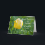 Floral Daughter & Daughter in Law Jubileum Kaart<br><div class="desc">Gelukkige trouwjubileumkaart voor dochter en schoondochter met  gele tulp,  en oprechte vers.</div>