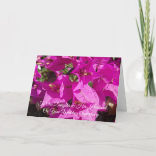 Floral Daughter Husband Personalized Jubileum Kaart