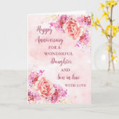 Floral Daughter & Son in Law Bruiloft Jubileum Kaart (Gele Bloem)