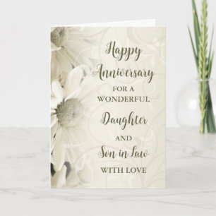Floral Daughter & Son in Law Bruiloft Jubileum Kaart