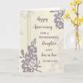 Floral Daughter & Son in Law Bruiloft Jubileum Kaart (Gele Bloem)