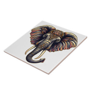Floral dawn olifant kunst tegeltje
