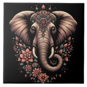 Floral dawn olifant kunst tegeltje (Voorkant)