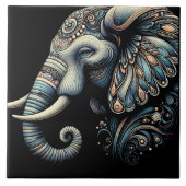 Floral dawn olifant kunst tegeltje (Voorkant)