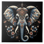 Floral dawn olifant kunst tegeltje (Voorkant)