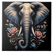 Floral dawn olifant kunst tegeltje (Voorkant)
