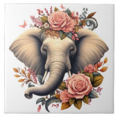 Floral dawn olifant kunst tegeltje (Voorkant)