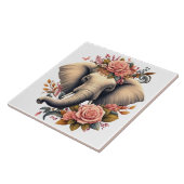 Floral dawn olifant kunst tegeltje (Zijkant)