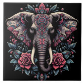 Floral dawn olifant kunst tegeltje (Voorkant)