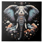 Floral dawn olifant kunst tegeltje (Voorkant)