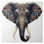 Floral dawn olifant kunst tegeltje (Voorkant)