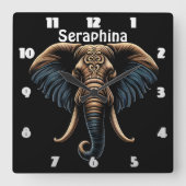 Floral dawn olifant kunst vierkante klok