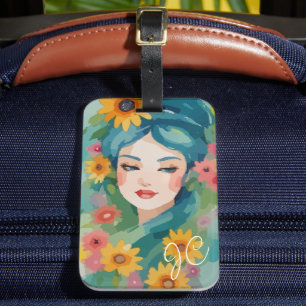 Floral Daydream Portrait Bagagelabel