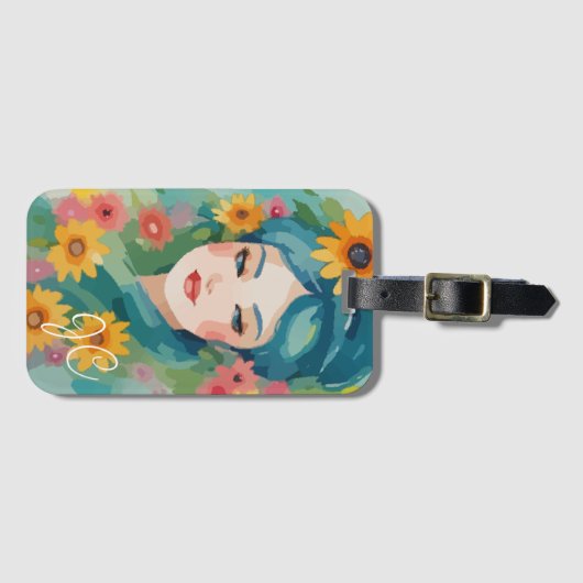 Floral Daydream Portrait Bagagelabel (Voorkant (horizontaal))