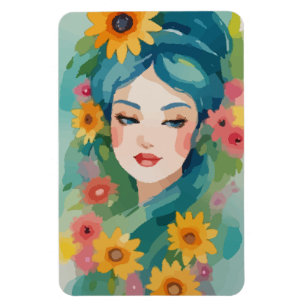 Floral Daydream Portrait Magneet