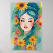 Floral Daydream Portrait Poster (Voorkant)