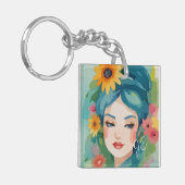 Floral Daydream Portrait Sleutelhanger (Voorkant Links)