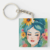Floral Daydream Portrait Sleutelhanger (Voorkant)