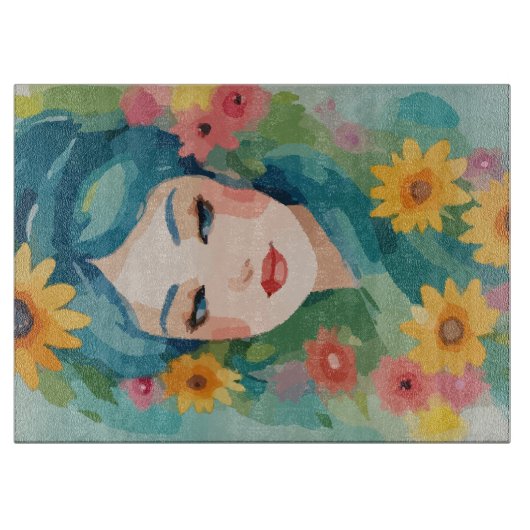 Floral Daydream Portrait Snijplank (Voorkant)