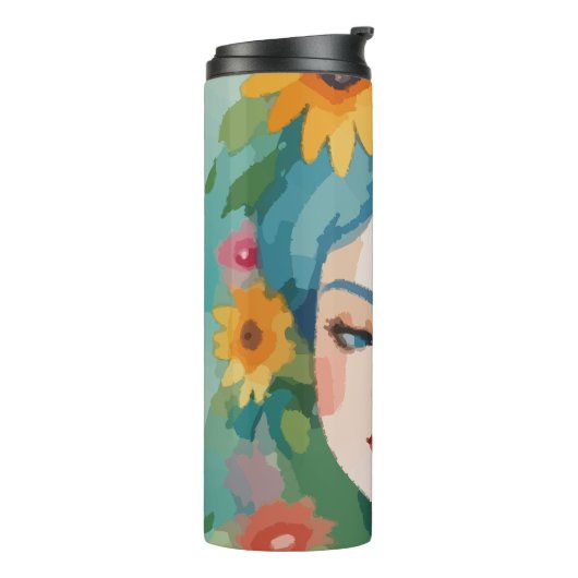 Floral Daydream Portrait Thermosbeker (Gedraaid links)